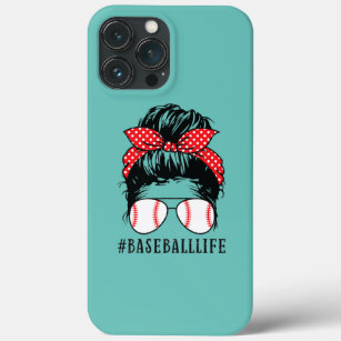 Momlife Messy Bun T-shirt Baseball Mam Top Basebal Case-Mate iPhone Case