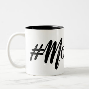 #MomLife, Modern en trendy ontwerp Hashtag Tweekleurige Koffiemok