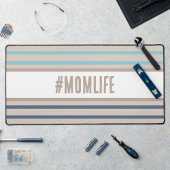 Momlife turquoise blauw en beige bureaumat