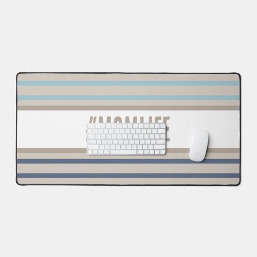 Momlife turquoise blauw en beige bureaumat (Keyboard & Muis)