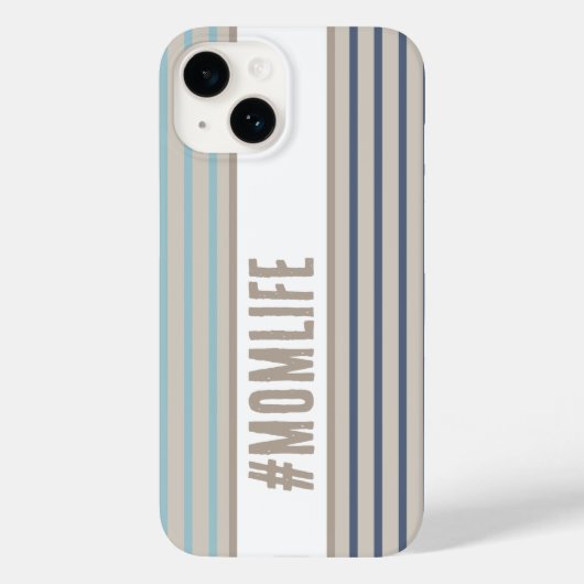 Momlife turquoise blauw en beige Case-Mate iPhone case (Achterkant)