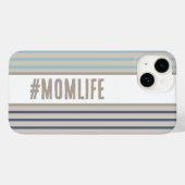 Momlife turquoise blauw en beige Case-Mate iPhone case (Achterkant (horizontaal))