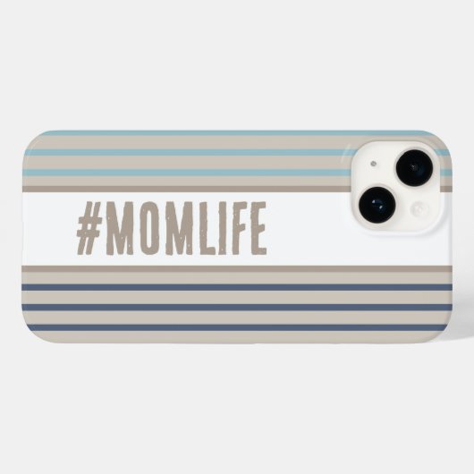 Momlife turquoise blauw en beige Case-Mate iPhone case (Achterkant (horizontaal))