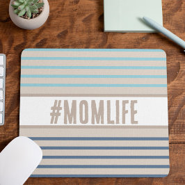 Momlife turquoise blauw en beige muismat
