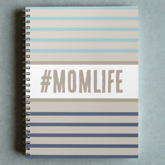 Momlife turquoise blauw en beige notitieboek