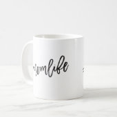 #MOMLIFE zwart minimaal script grappig citaat Koffiemok (Voorkant links)