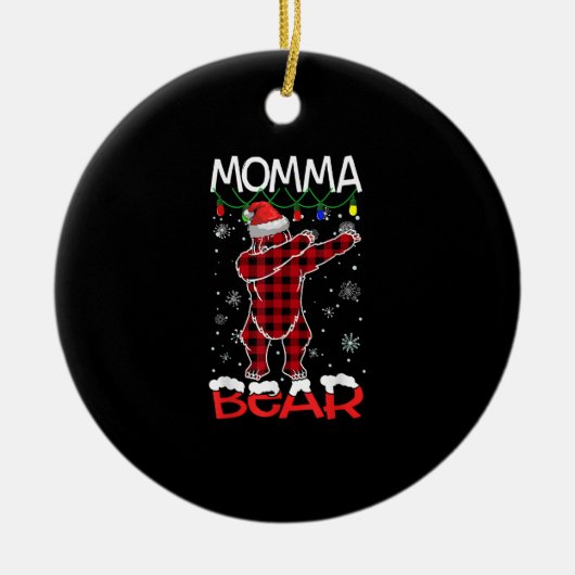 Momma Beer Dabbing Buffalo Plays Kerstmis Keramisch Ornament (Voorkant)