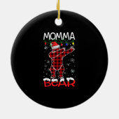Momma Beer Dabbing Buffalo Plays Kerstmis Keramisch Ornament (Achterkant)