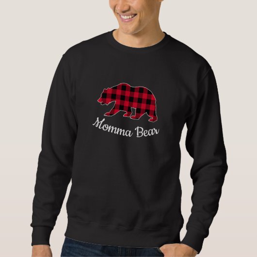 Momma Beer Kerst Pyjama Rode Buffalo Plaid Trui (Voorkant)