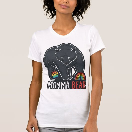 Momma Beer Regenboog Vintage Gravure Shirt Ontwerp (Voorkant)