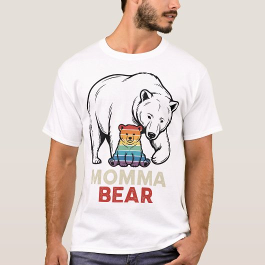 Momma Beer Regenboog Vintage Gravure Shirt Ontwerp (Voorkant)