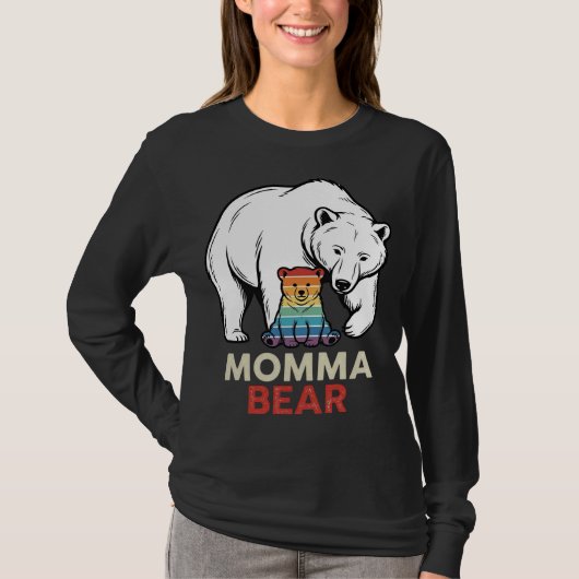 Momma Beer Regenboog Vintage Gravure Shirt Ontwerp (Voorkant)