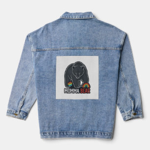 Momma Beer Regenboog Vintage Gravure Shirt Ontwerp Denim Jacket