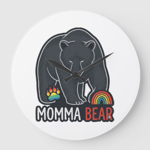 Momma Beer Regenboog Vintage Gravure Shirt Ontwerp Grote Klok