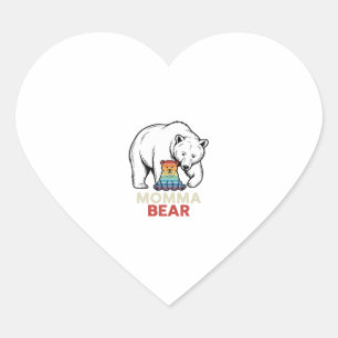 Momma Beer Regenboog Vintage Gravure Shirt Ontwerp Hart Sticker