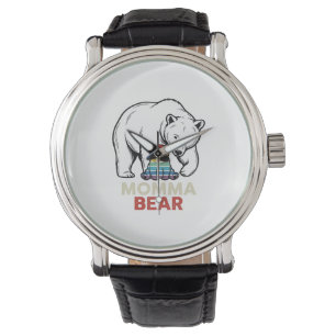 Momma Beer Regenboog Vintage Gravure Shirt Ontwerp Horloge