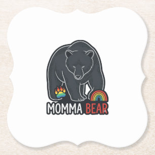 Momma Beer Regenboog Vintage Gravure Shirt Ontwerp Kartonnen Onderzetters