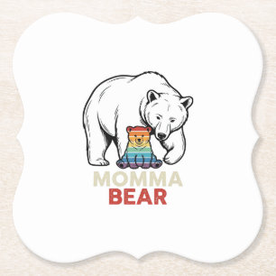 Momma Beer Regenboog Vintage Gravure Shirt Ontwerp Kartonnen Onderzetters
