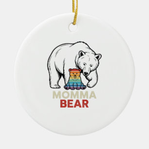 Momma Beer Regenboog Vintage Gravure Shirt Ontwerp Keramisch Ornament