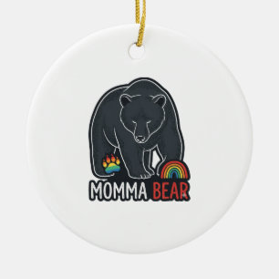 Momma Beer Regenboog Vintage Gravure Shirt Ontwerp Keramisch Ornament