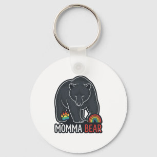 Momma Beer Regenboog Vintage Gravure Shirt Ontwerp Sleutelhanger