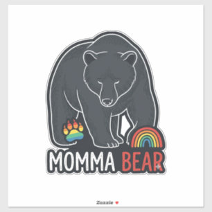 Momma Beer Regenboog Vintage Gravure Shirt Ontwerp Sticker