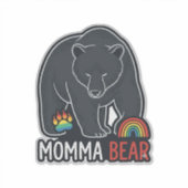 Momma Beer Regenboog Vintage Gravure Shirt Ontwerp Sticker (Voorkant)