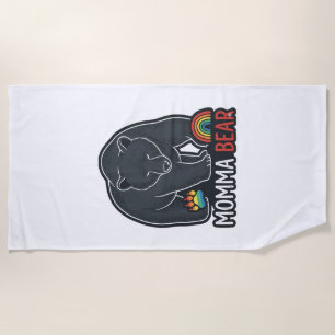 Momma Beer Regenboog Vintage Gravure Shirt Ontwerp Strandlaken