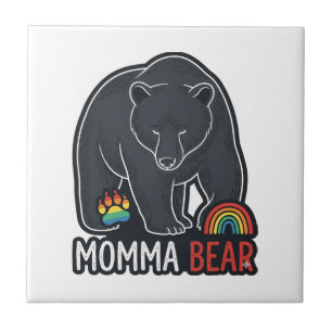 Momma Beer Regenboog Vintage Gravure Shirt Ontwerp Tegeltje