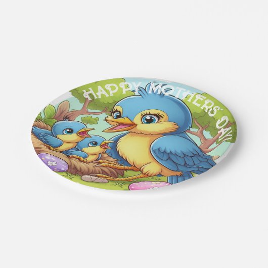 Momma Bird Moederdag Papieren Bordje (Gekanteld)