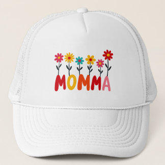 MOMMA Bloom - grillige bloemen met de hand geteken Trucker Pet