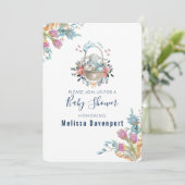 Momma Bunny, Baby shower Tulip Florals mandje Kaart (Staand voorkant)