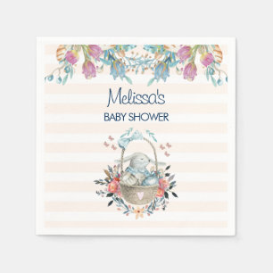 Momma Bunny, Baby shower Tulip Florals mandje Servet