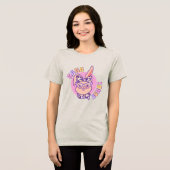 Momma Bunny Paashaas Hoofd Tri-Blend Shirt (Voorkant volledig)
