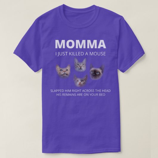 Momma Cats Funny Gezegde Cat Lover Four Cats Singi T-shirt (Design voorkant)