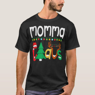 Momma Claus Santa Tree Lights Reindekerst F T-shirt