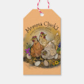Momma Cluck's Boerderij Fresh Eggs Labels Cadeaulabel (Voorkant)