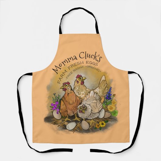 Momma Cluck's Boerderij Fresh Eggs Schort (Voorkant)