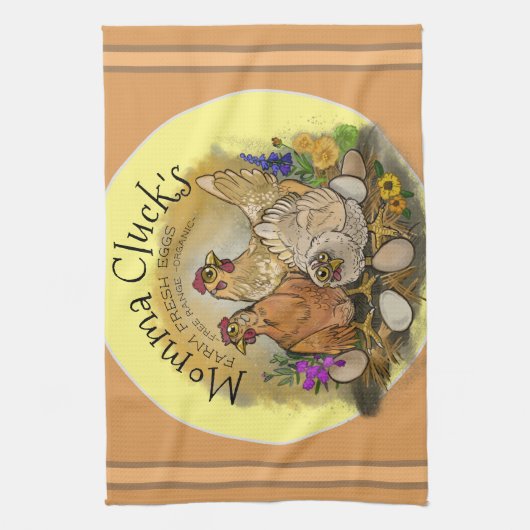 Momma Cluck's Boerderij Fresh Eggs Theedoek (Verticaal)