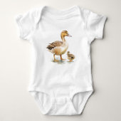 Momma Eend met Baby Eend, Baby Gift Eenden Romper (Voorkant)
