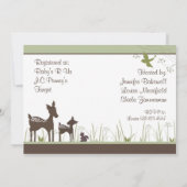 Momma en Baby Deer Shower-uitnodigingen Kaart (Achterkant)