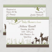 Momma en Baby Deer Shower-uitnodigingen Kaart (Voorkant / Achterkant)
