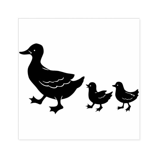 Momma en Baby Ducks Rubberstempel (Afrduk)