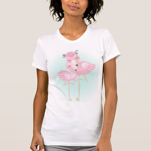 Momma en Baby Flamingos T-shirt (Voorkant)