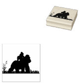 Momma en Baby Gorilla Rubberstempel (Gestempeld)