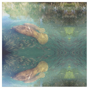 Momma en Baby Manatee Fabric Stof