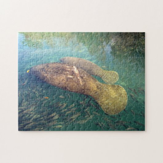 Momma en Baby Manatee Puzzle Legpuzzel (Horizontaal)