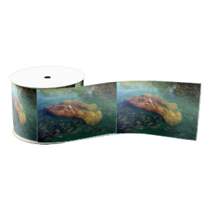 Momma en Baby Manatee Ribbon Grosgrain Lint