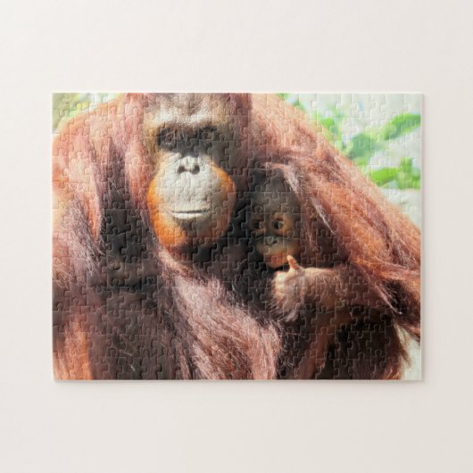 Momma en Baby Orangutan Puzzle Legpuzzel (Horizontaal)