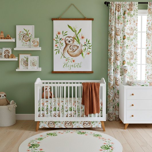 Momma en baby sloten hangend wandkleed